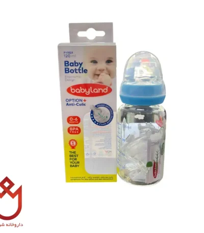 شیشه شیرخوری نوزاد بیبی لند ۰-۶ ماه–شیشه پیرکس ایمن و ضد نفخ
