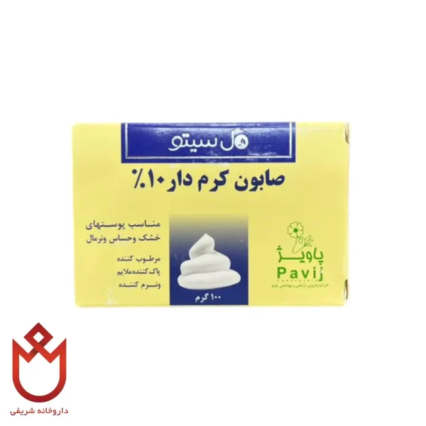 صابون کرم‌دار ۱۰٪ گل سیتو | مخصوص پوست خشک و حساس
