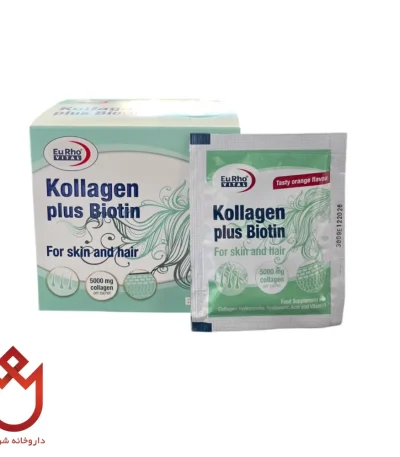 ساشه کلاژن پلاس بیوتین یوروویتال | جوانسازی پوست مو