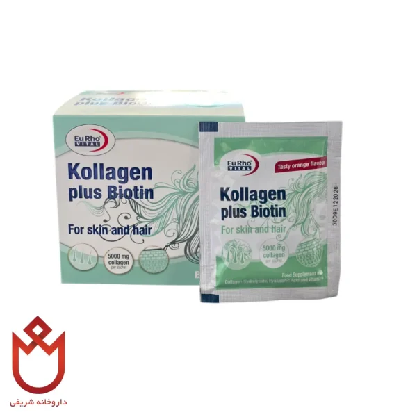 ساشه کلاژن پلاس بیوتین یوروویتال | جوانسازی پوست مو