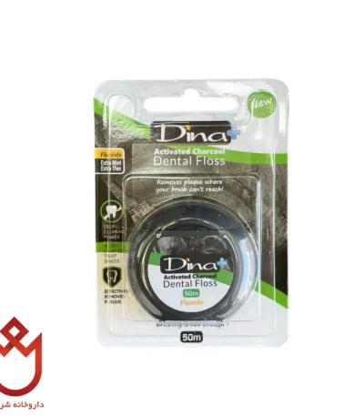 نخ دندان ذغالی دینا بسیار نازک، مناسب دندان‌های فشرده و حساس