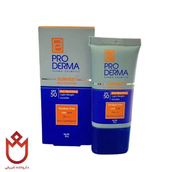 ضدآفتاب مردانه پرودرما | جذب سریع و بدون اثر سفیدکنندگی