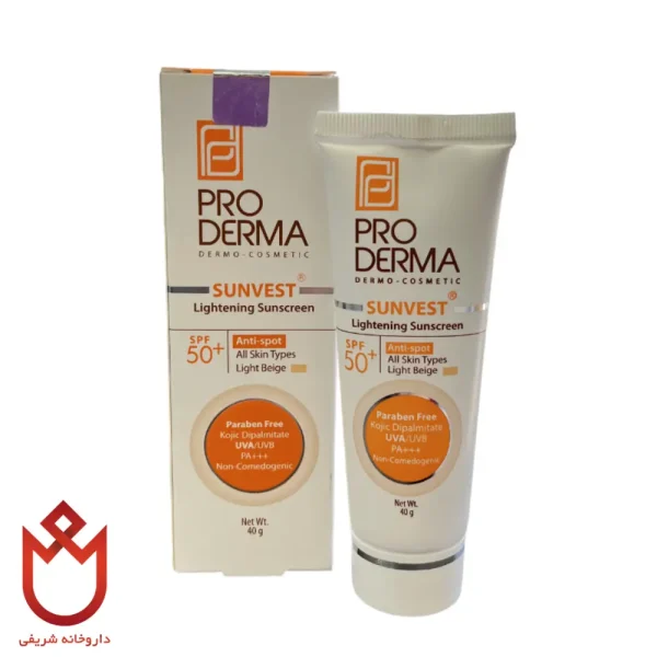 ضدآفتاب رنگی پرودرما SPF50 | کمک به رفع لک‌های تیره